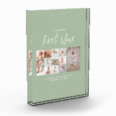 Babies eerste jaar groen fotocollage script fotoblokken (Links)