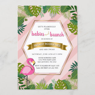 Babies en Brunch Baby Brunch Flamingo Baby shower Kaart