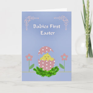 Babies First Easter Kaart met Baby Chick & Egg