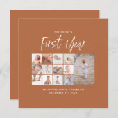 Babies first jaar fotocollage schrift terracotta (Voorkant / Achterkant)