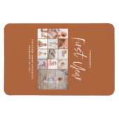 Babies first jaar fotocollage schrift terracotta magneet (Horizontaal)