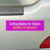Babies snijden voor dollars bumpersticker (Op auto)