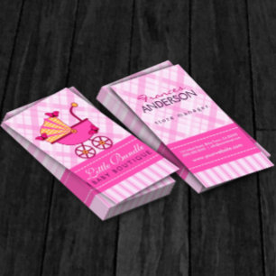 Babies Store Baby Shop Boutique Pink Stroller Visitekaartje