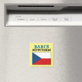 Babi's keuken met vlag van Tsjechië Magneet (Insitu (Vaatwasser))