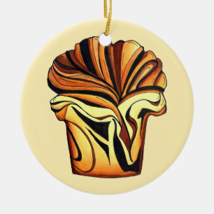 Babka Chocolate Bread Slice Loaf Joodse bakkerij Keramisch Ornament