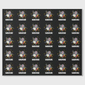 Baboom Funny Exploding Baboon Pun Dark BG Cadeaupapier (Vlak)