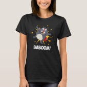 Baboom Funny Exploding Baboon Pun Dark BG T-shirt (Voorkant)