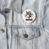 Baboom Funny Exploding Monkey Baboon Pun Ronde Button 5,7 Cm (In situ)