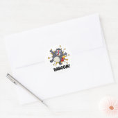 Baboom Grappig Exploding Baboon Pun Ronde Sticker (Envelop)