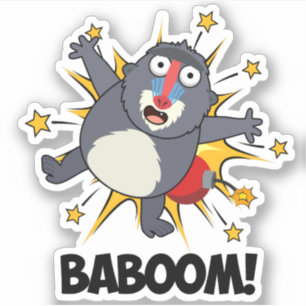 Baboom Grappig Exploding Baboon Pun Sticker