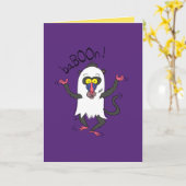 BaBOOn - Carte de vœux drôle de singe pour Hallowe (Fleur jaune)