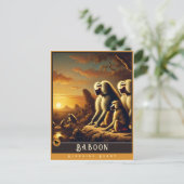 Baboon | Carte postale Famille Vintage Animal (Debout devant)