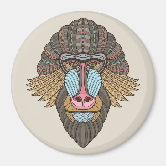 Baboon Magnet illustré (Devant)
