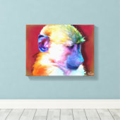 Baboon Stretched Canvas 12x (Insitu (Houten vloer))