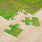 Babs 2 Heldergroene Abstracte Puzzel (Zijkant)