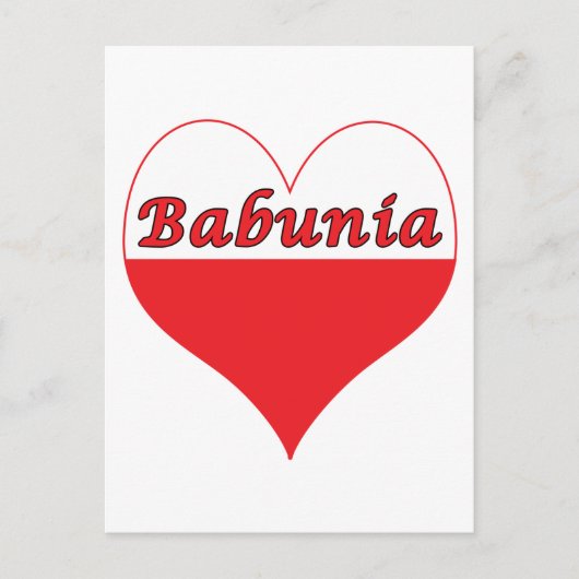 Babunia Poland Heart Briefkaart (Voorkant)