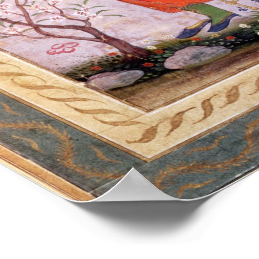 Babur Reading, Mughal Poster (Hoek)