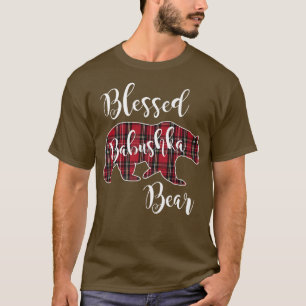 Babushka Beer Red Tartan Pset Fun Grandma T-shirt