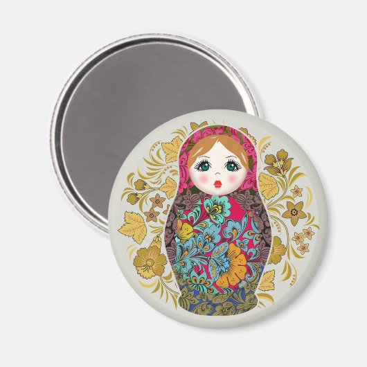 Babushka Russian Nesting Matrioshka Magnet (Recto/Verso)
