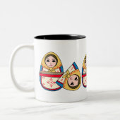 Babushka Ukrainienne Nier Poupées Café Mug (Gauche)