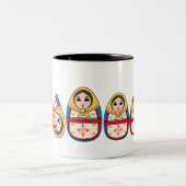 Babushka Ukrainienne Nier Poupées Café Mug (Centre)