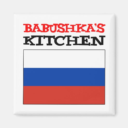 Babushka's Russische keukenvlag Magneet (Voorkant)