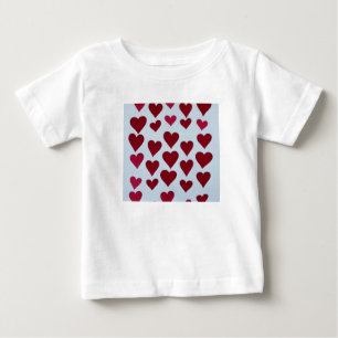 Baby 12 mos. wit T-shirt met rode harten design