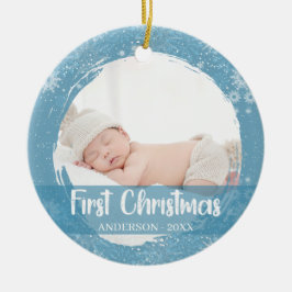 Baby 1e Eerste Kerstmis Schattige snowflake Keramisch Ornament