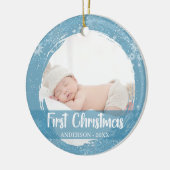 Baby 1e Eerste Kerstmis Schattige snowflake Keramisch Ornament (Links)