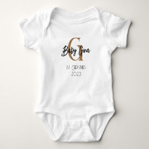 baby 1e Kerstmis monogram unisex naam bodysuit