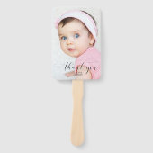 Baby 1e verjaardag Dank u Elegant Manuscript Swash Handwaaier (Voorkant)
