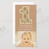 Baby 1e verjaardag nummer 1 Dank u wel Bedankkaart (Voorkant / Achterkant)