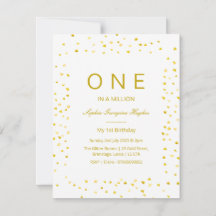baby 1e verjaardag, One in a million uitnodiging