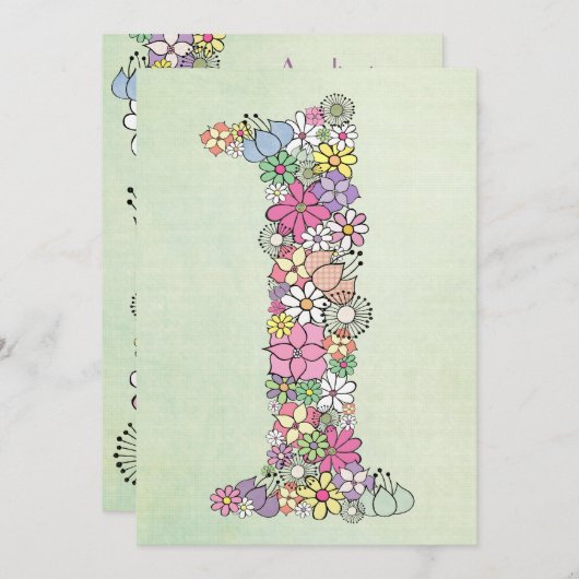 Baby 1e verjaardag Uitnodiging van de Partij van d (Voorkant / Achterkant)