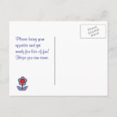 Baby 1er Anniversaire Carte postale Invitation en  (Dos)