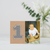 Baby 1er Anniversaire Chevron Merci Carte Postale (Debout devant)