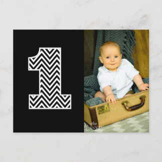 Baby 1er Anniversaire Chevron Merci Carte Postale