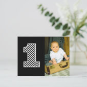 Baby 1er Anniversaire Chevron Merci Carte Postale  (Debout devant)