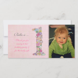 Baby 1er anniversaire Merci Carte photo