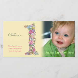 Baby 1er anniversaire Merci Carte photo
