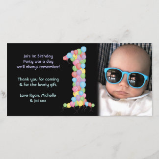 Baby 1er anniversaire Merci Carte photo
