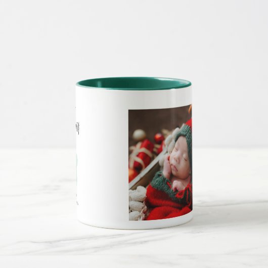 Baby 1st Christmas Photo Mug - Personalized Custom Mok (Midden)