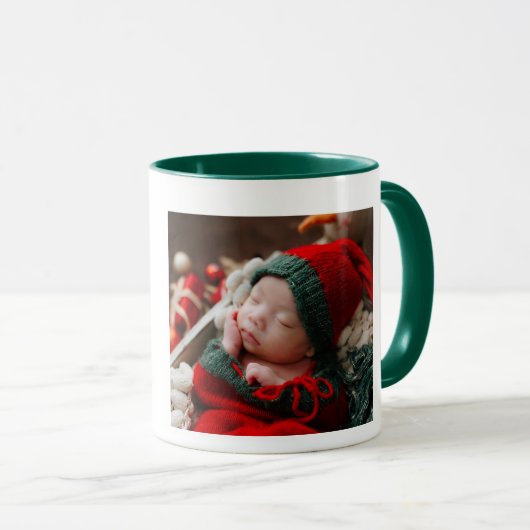 Baby 1st Christmas Photo Mug - Personalized Custom Mok (Voorkant rechts)