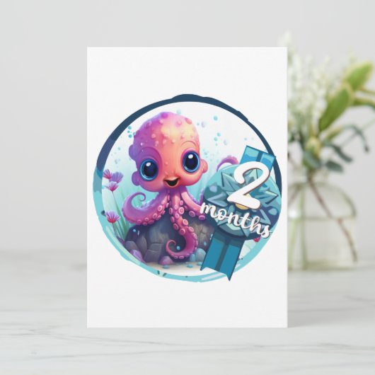 Baby - 2 months feestdagenkaart (Staand voorkant)