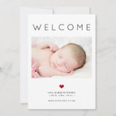 Baby 3 photo bienvenue typographie faire-part de n (Devant)