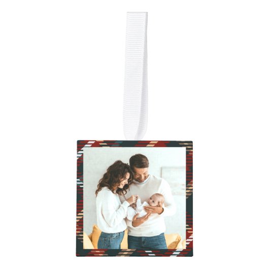 Baby 4 Foto Land Tartan Pset Cube Ornament (Voorkant)
