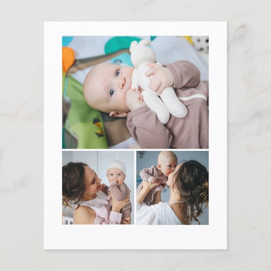 Baby 4 van de begroting fotomanuscript dank u kaar flyer (Achterkant)