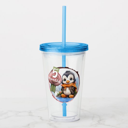 Baby - 5 months acryl drinkbeker (Voorkant)