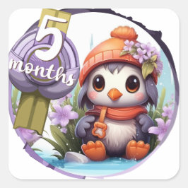 Baby - 5 months too vierkante sticker