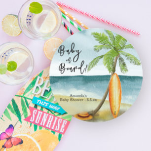 Baby aan boord Baby Shower Ronde Sticker